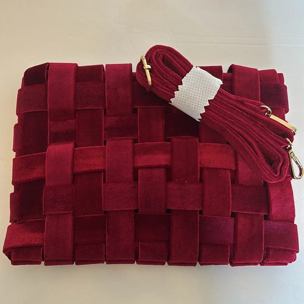 Anthropologie Lindy Woven Clutch Velvet Edition NWT - Picture 4 of 8